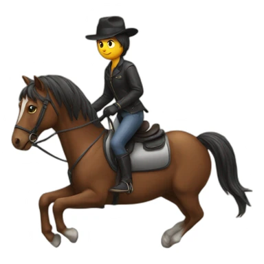 a horse riding a cat sticker