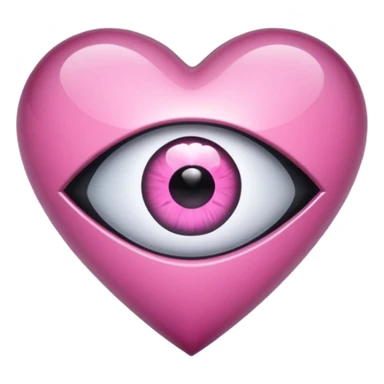 A black heart crystal with a pink eye in the center sticker