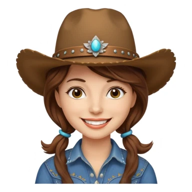 cowgirl with really cool cowgirl hat smiling sticker