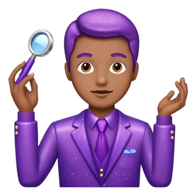 man office supervisor wearing glitter purple glittery clothes sticker