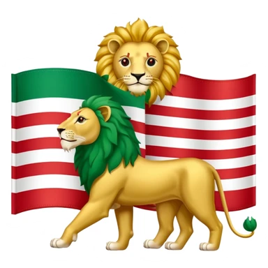 The flag of Iran with the symbol of the lion and sun of the Pahlavi era sticker