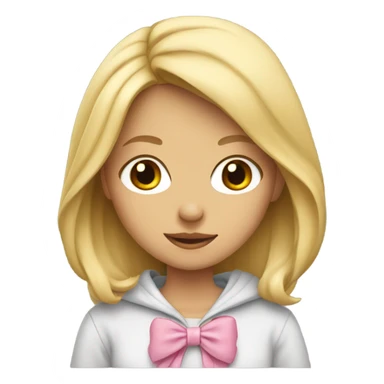 blonde girl with bow hoodie  sticker
