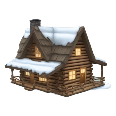 Log cabin winter sticker