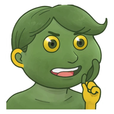 Yellow emoji pretending to tuck hair behind ear  sticker