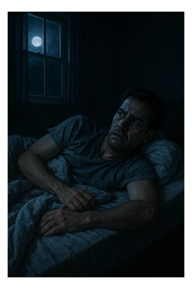 uomo insonnia, si agita durante la notte sticker