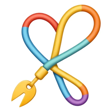 crea la imagen de un lazo de hilo caotico a uno sencillo sticker