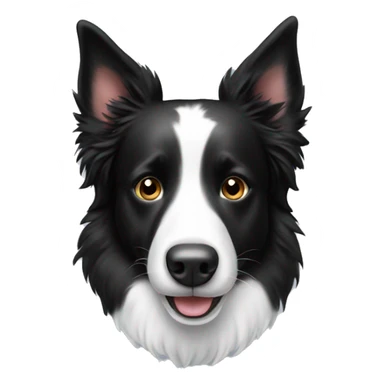 Black and white border collie smiling sticker