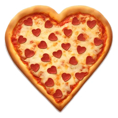 Heart shaped pizza sticker