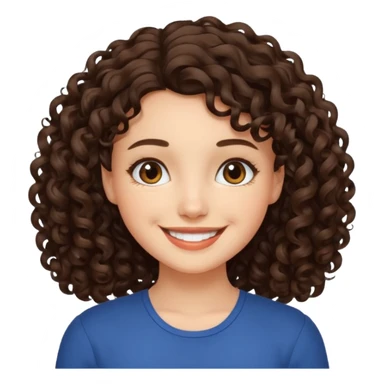 A brunette girl with medium-length curly hair. sticker