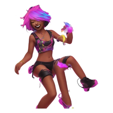 Rave party dancing neon smoking sticker