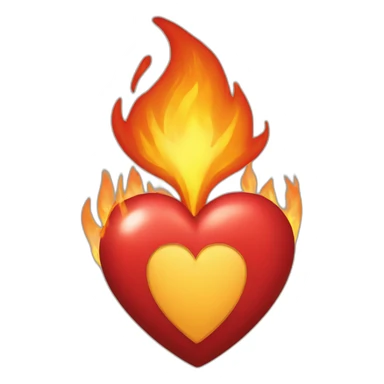Coeur en flamme sticker