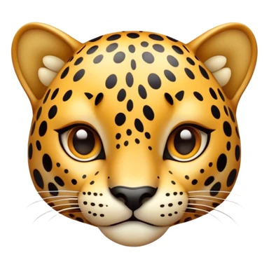 Cinematic Cute Jaguar Portrait Emoji, Head tilted playfully and inquisitively, with a smooth, agile form accented by delicate spotted patterns and round, sparkling eyes full of charm, Simplified yet irresistibly adorable features, highly detailed, glowing with a warm, inviting wild glow, high shine, affectionate and lively, stylized with a touch of whimsical feline grace, soft glowing outline, capturing the essence of a mischievous yet loving jaguar that feels like it could pounce out of the screen into your arms! sticker