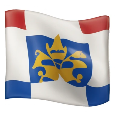 a quebec flag with banned sign sticker
