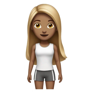 Running girl light Skin light Brown straight hair  sticker