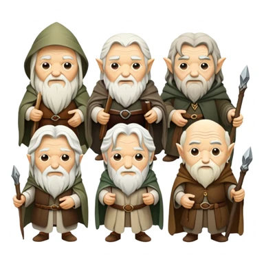group of wise figures from White Council Lord of the Rings sticker
