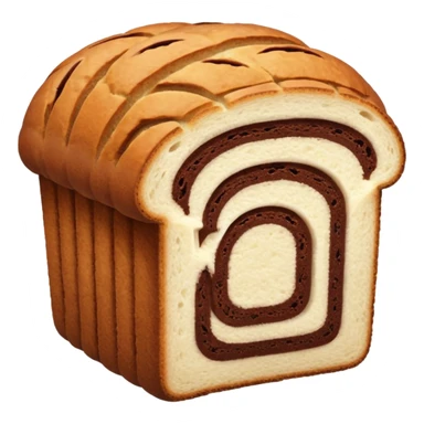 sweet bread sliced with cocoa lines inside sticker