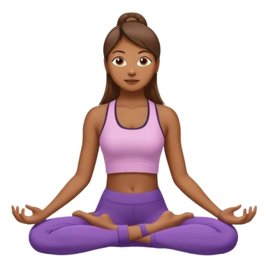 mucha morena, pelo lacio haciendo joga sticker