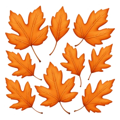 Pastel orange leaves  sticker