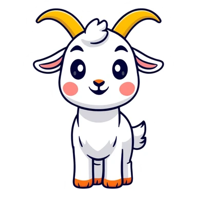 playful cartoon goat character in colorful style sticker