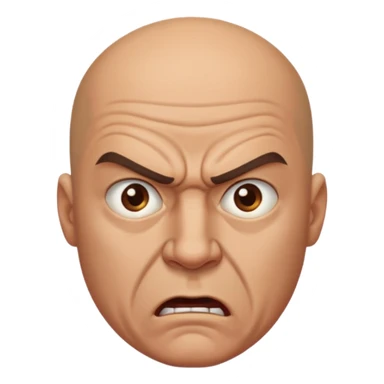 an angry bald man  sticker