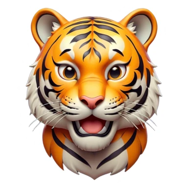 Cinematic Comical Tiger Portrait Emoji, Head tilted dramatically with an exaggeratedly shocked expression, featuring a sleek, muscular build with wide, comically expressive eyes full of humorous disbelief, Simplified yet hilariously expressive features, highly detailed, glowing with a slightly sassy wild glow, high shine, dramatic yet playful, stylized with an air of quirky feline attitude, soft glowing outline, capturing the essence of a meme-worthy tiger that looks ready to side-eye its way into viral fame! sticker