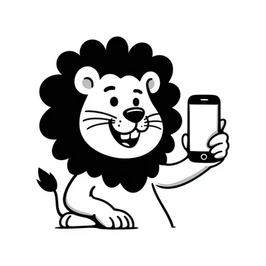Selfie lion sticker