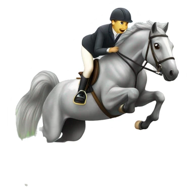 Grey dapple horse jumping over a jump  sticker