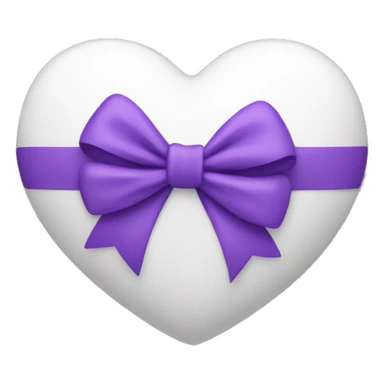 white heart with purple bow sticker
