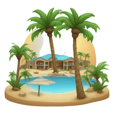 Oasis resort with palm treee sticker