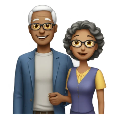 Classmates Reunion with older lady teacher sticker