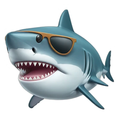 shark with cap and sunglasses  sticker