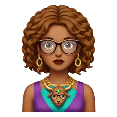 brownie Medusa Versace with glasses  sticker
