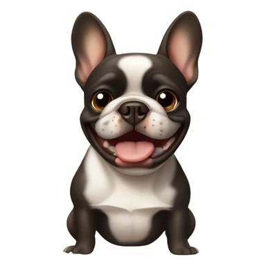 Black and brown frenchie winking  sticker