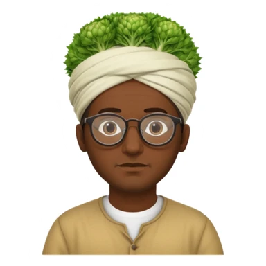 Half moroccan man with a fennel on his head and glasses on sticker