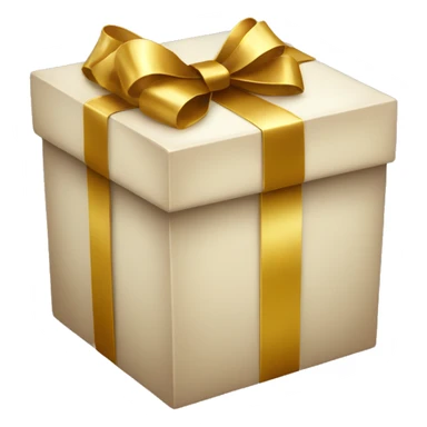 Christmas box with a gold bow sticker