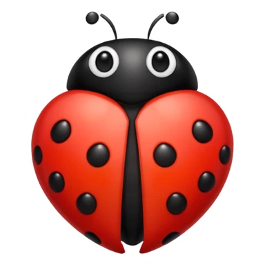 cute red ladybug with heart-shaped spots sticker