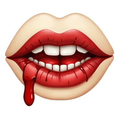 Creepy lips with blood sticker