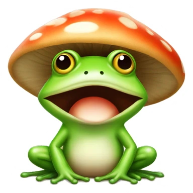 Cute frog with mushroom hat sticker