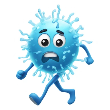 A cold germ running around  sticker