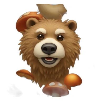 griz on mushrooms sticker