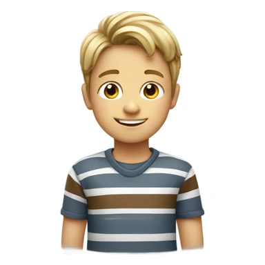 smiling boy in striped shirt sticker