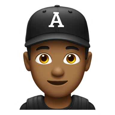 boy in black baseball cap sticker