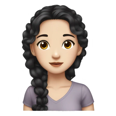 Beautiful girl,Black hair,wavy hair，long hair,Black eyes,Chinese sticker