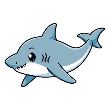 playful shark wearing Air Jordans on its fins and back fin sticker
