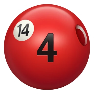 The number 14 on a red pool ball sticker