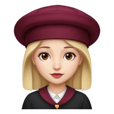 girl with burgundy hat sticker