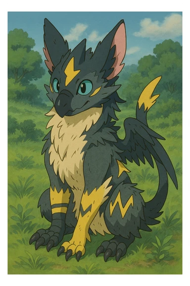 Sergal-Protogen-Trico-Zeraora-Vernid-fusion-hybrid-creature sticker