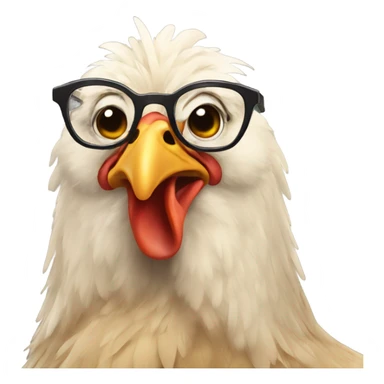 Chicken wearing glasses sticker