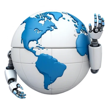 3d robotic earth  sticker