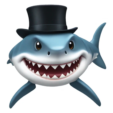 Shark with tophat hat sticker